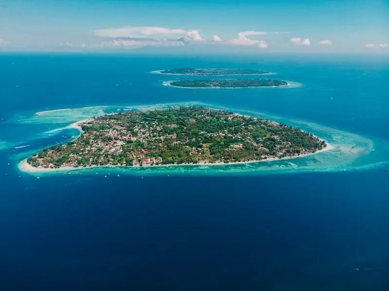Aerial view of Gili Trawangan, Lombok