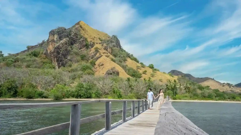 Boardwalk and hillside at Manjarite, Komodo