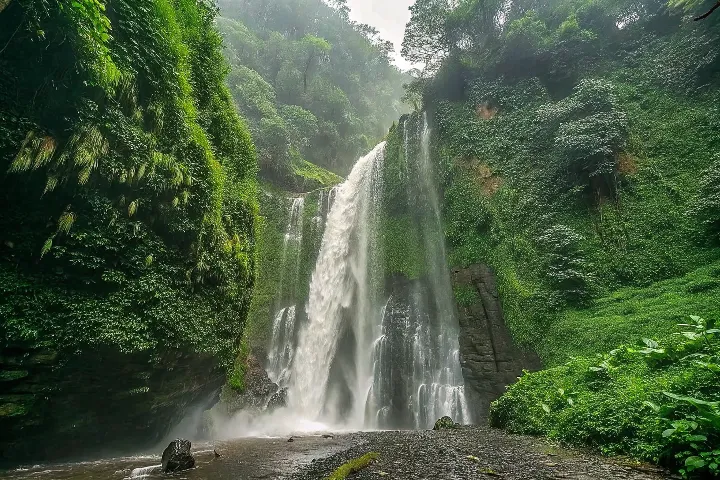Sendang Gile waterfall in north Lombok
